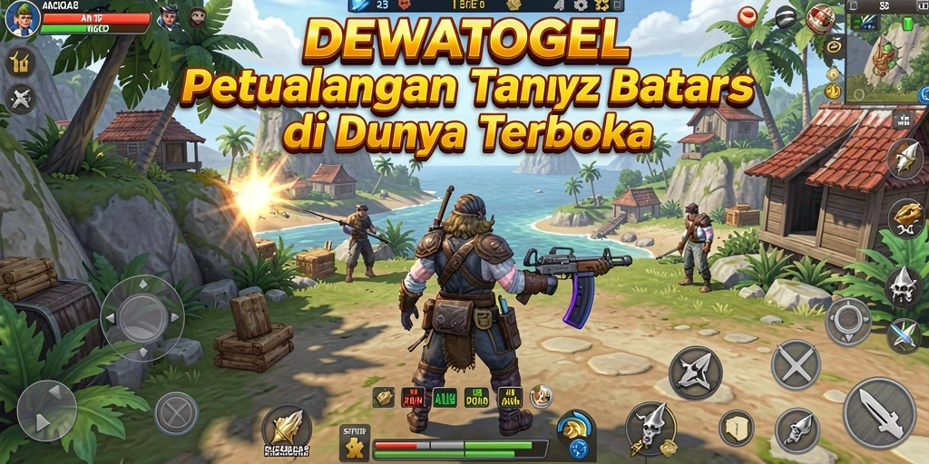 Tangkapan layar DEWATOGEL menunjukkan dunia terbuka yang luas dan eksotis.