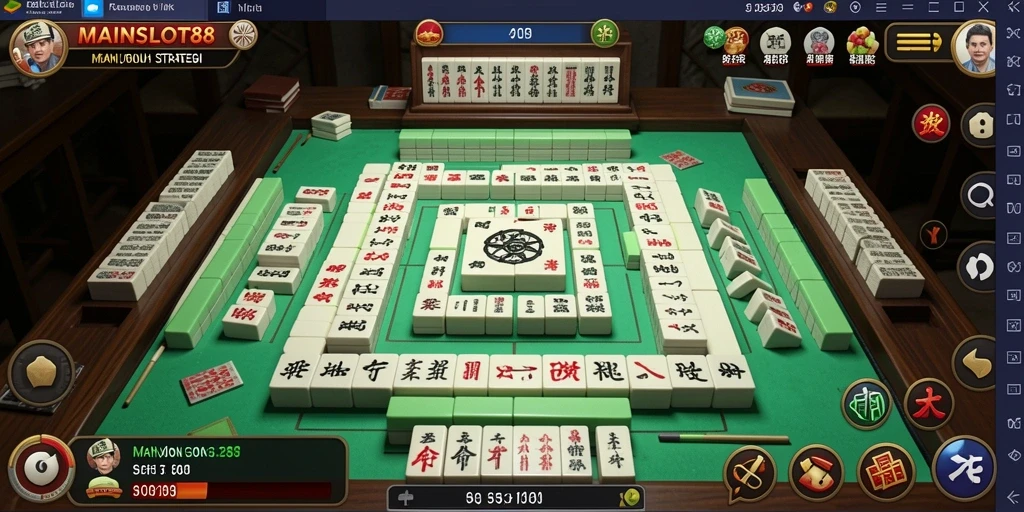 Tampilan gameplay seru dalam MAINSLOT88 yang penuh strategi Mahjong.