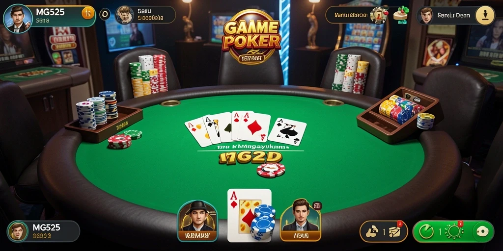 Gameplay MG525 yang intens dan menantang dalam permainan Poker.