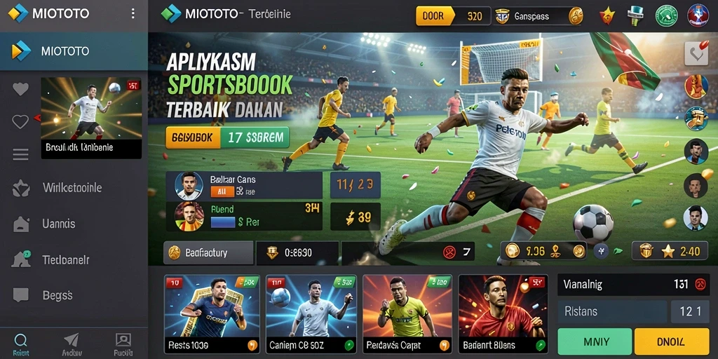 Screenshot utama gameplay MIOTOTO dengan tampilan taruhan olahraga.