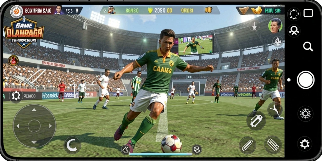 Screenshot N32 menampilkan aksi seru dalam mode pertandingan olahraga.