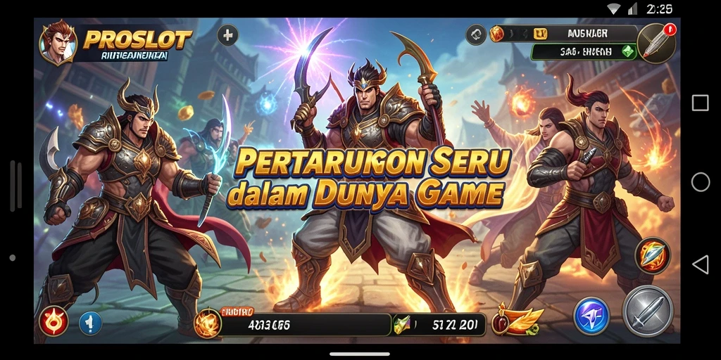 Tampilan gameplay PROSLOT yang menunjukkan pertarungan seru.