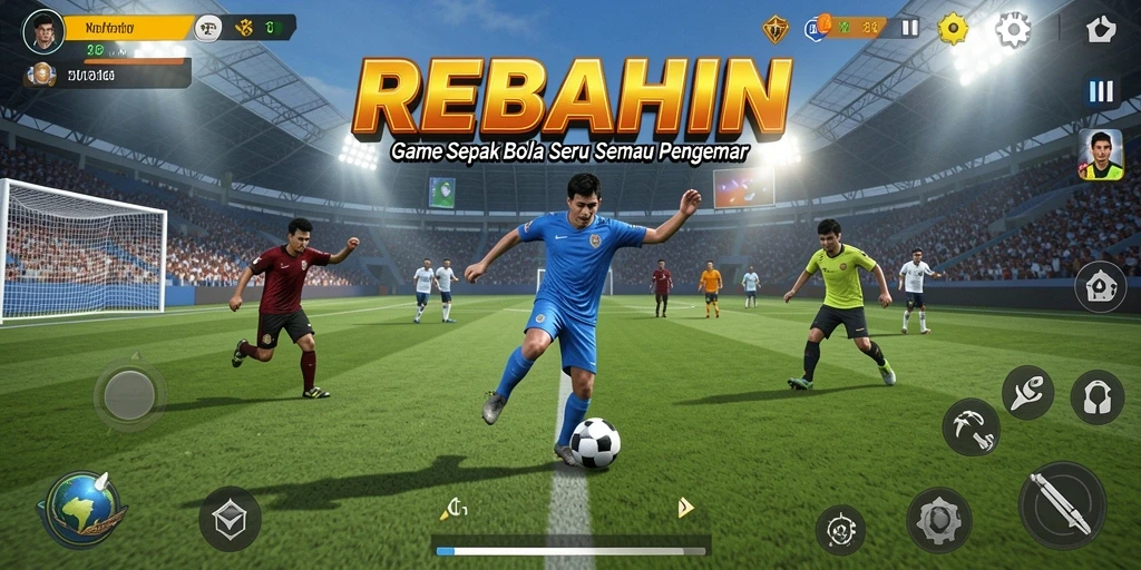 Gameplay menegangkan di lapangan sepak bola REBAHIN