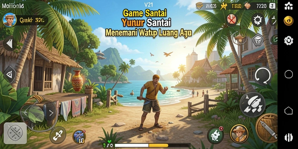 Gameplay menarik dari V21 dengan desain yang cerah dan menawan.
